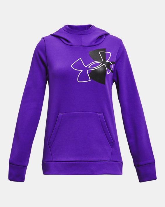 Girls' Armour Fleece® Logos Hoodie, Purple, pdpMainDesktop image number 0